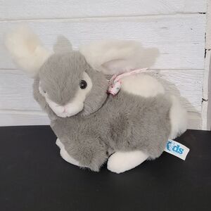 Kids Of America Gray White  Rabbit 9" Plush Stuffed Animal Easter Spring
